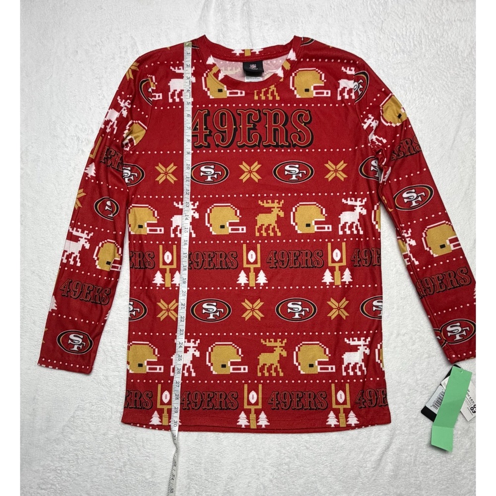 Youth XL San Francisco 49ers Logo Allover Print NWT Long Sleeve Pajama Top - Picture 4 of 8
